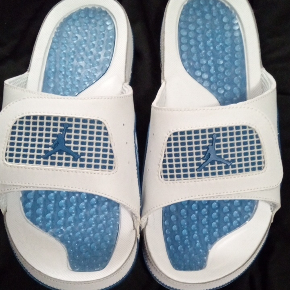 Jordan 4 Military Blue Sz 10 Slides Prestine Condition Wore 2x No Issues 🔥🔥